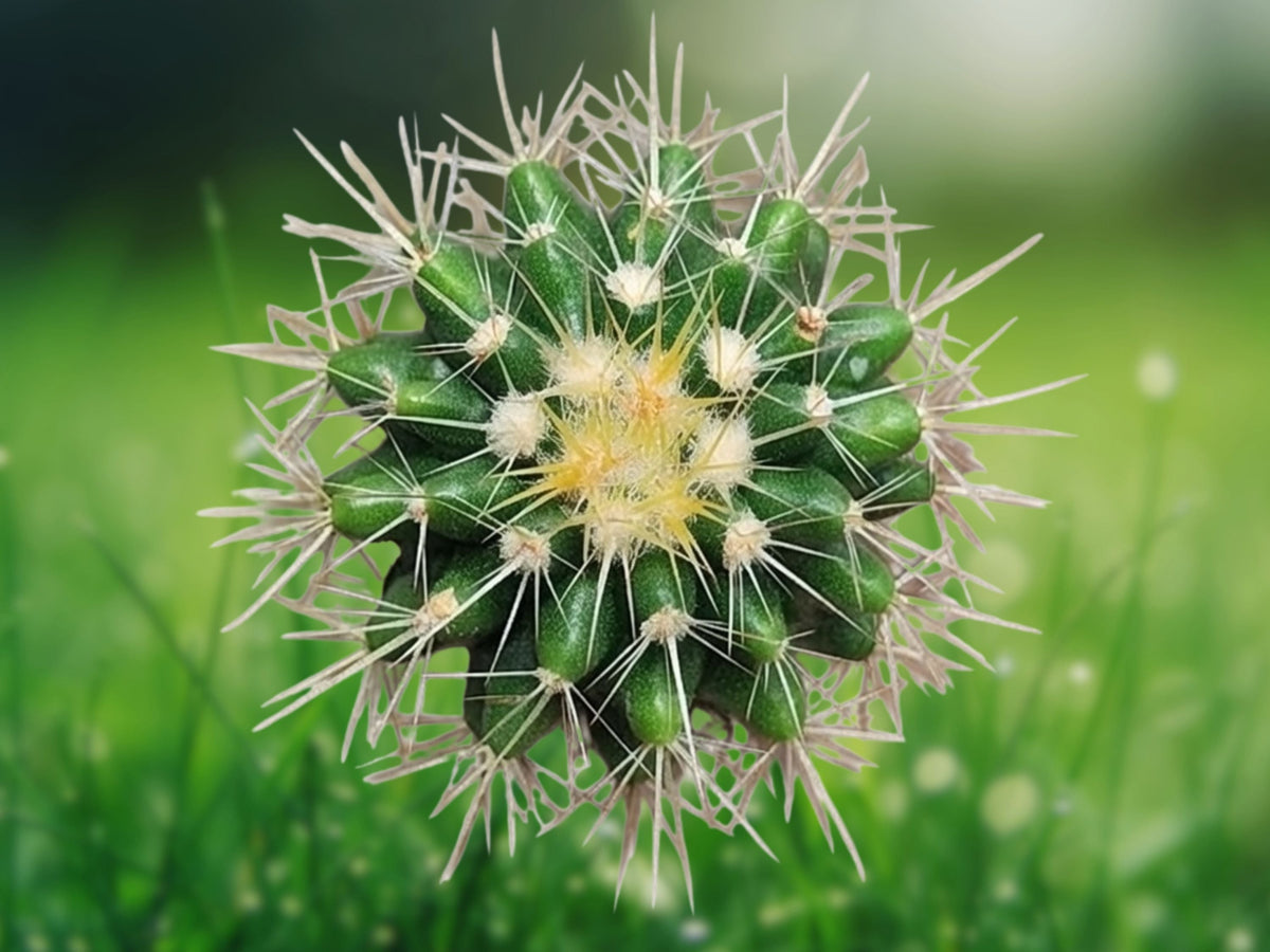 1 Live Rooted Plant Golden Barrel Cactus Echinocactus grusonii Starter Cactus Indoor Desert Garden Patio Décor 2" Pot