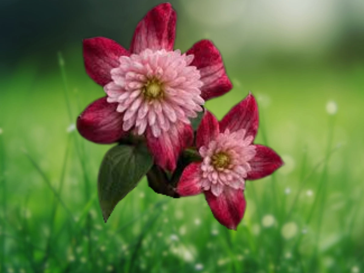 25 Double Red Clematis Seeds Perennial Flowering Vine Deep Scarlet Blooms Hardy Climber Garden Trellis Balcony