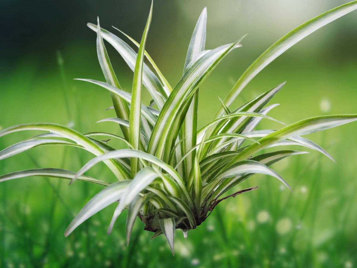 3 Variegated Spider Plant Cuttings Bare Root 4-5 Inch Live Chlorophytum comosum Easy Grow Houseplant