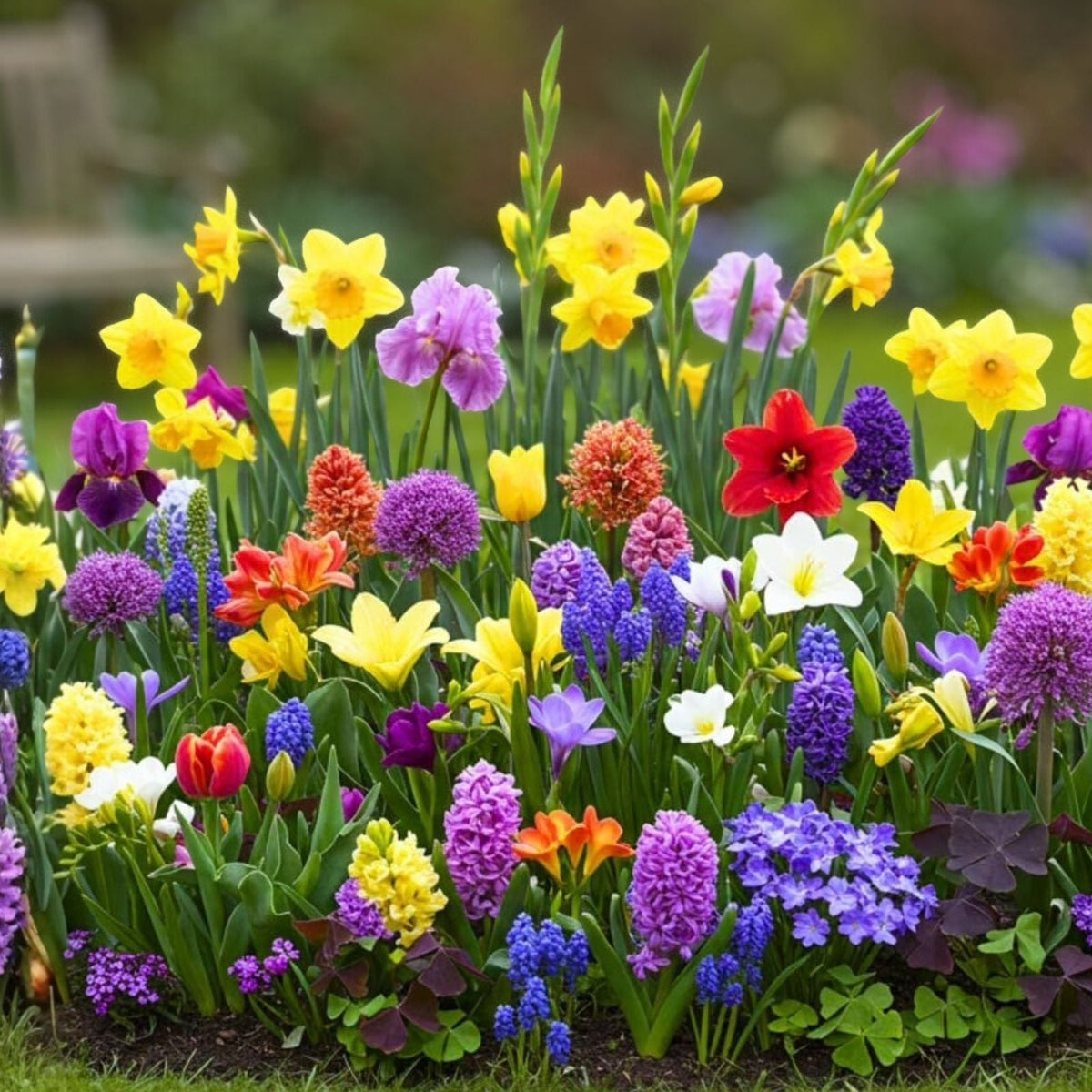 Spring Flower Garden Kit – 50 Fall Bulbs for Planting – Colorful Varieties for Seasonal Blooms