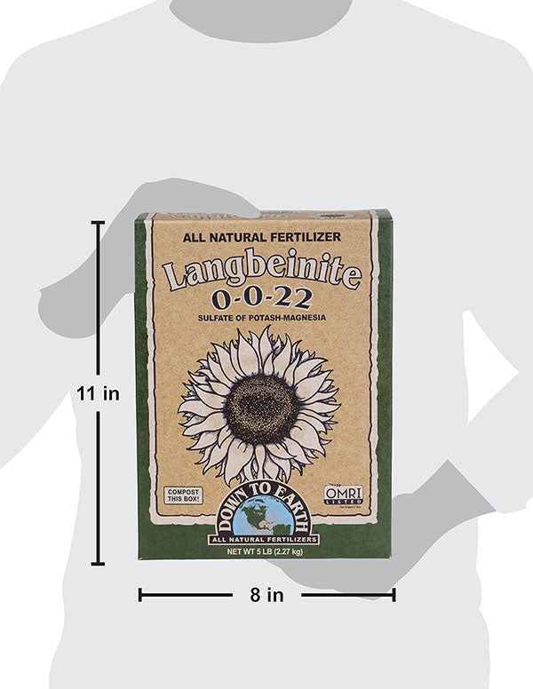 Down To Earth™, Langbeinite 0-0-22, Sulfate of Potash-Magnesia, Granules, All Natural Fertilizer, Single Ingredient (5 LBS.)