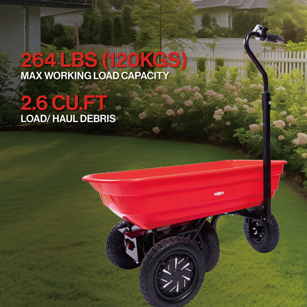 wheelbarrow electric Hassle-free assemble: this utility cart's durable steel frame is easy to Assemble while the sturdy poly tub is easy to clean and rust-resistant electric garden cart