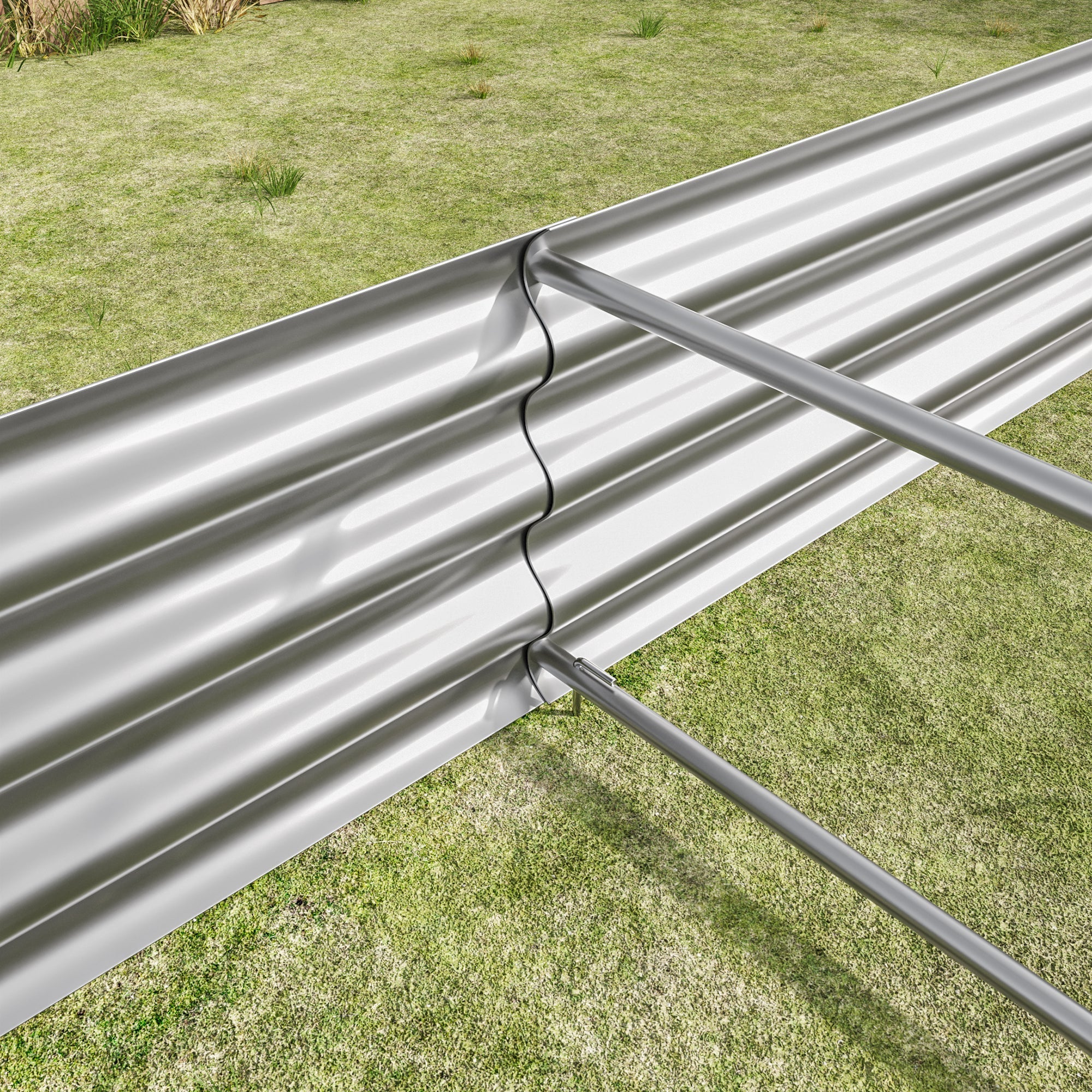 Raised Garden Bed Kit - Metal Raised Bed Garden 7.6x3.7x0.98ft
