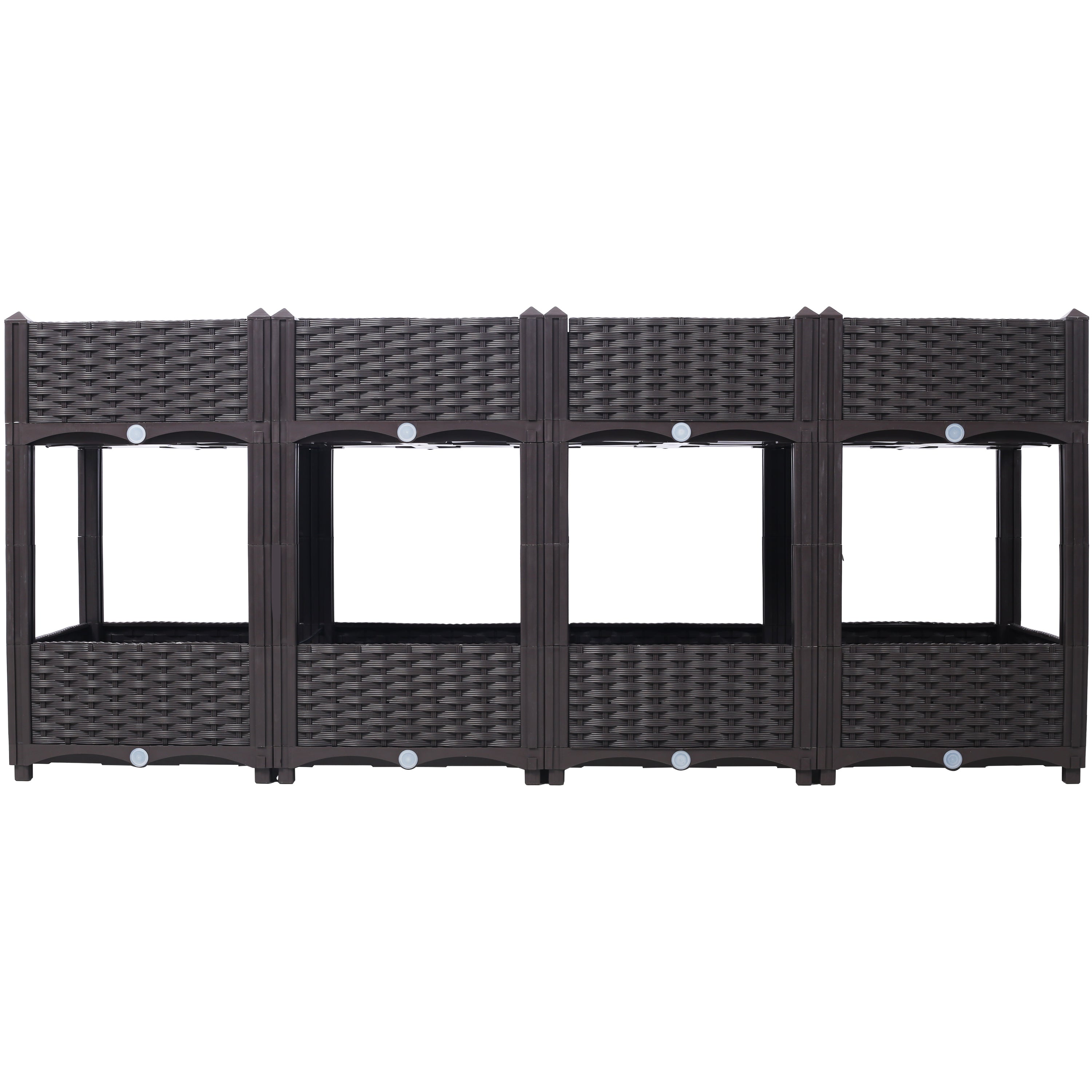 Planter Raised Beds - Elevated Planter Garden Box with Drainage Plug Raised Garden Beds for Vegetable/Flower/Herb Outdoor Standing Planter Beds Gardening Kit,Brown,63'x15.7'x27.7'