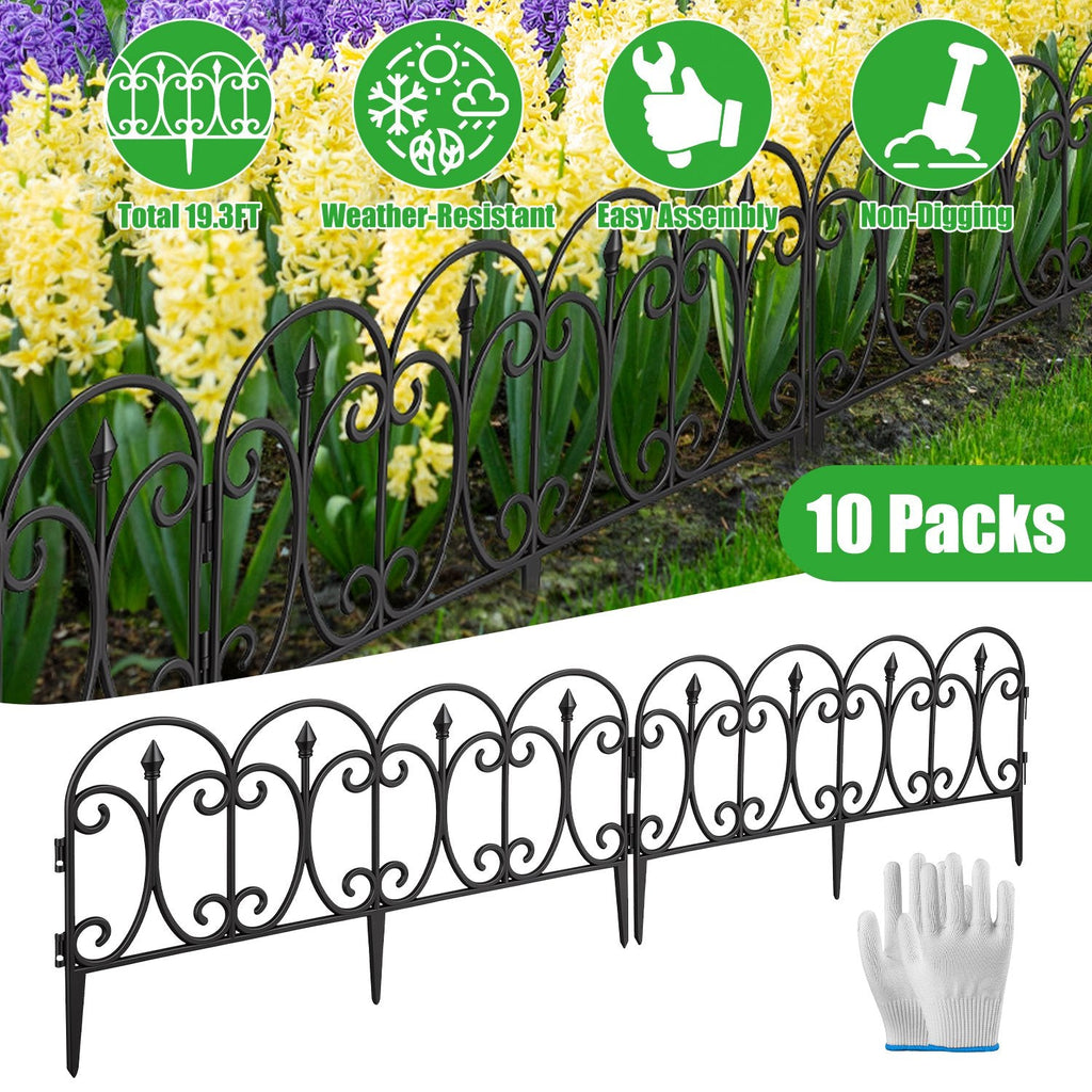 Garden Edging Border Panels 10-Pack with Rotatable Connectors