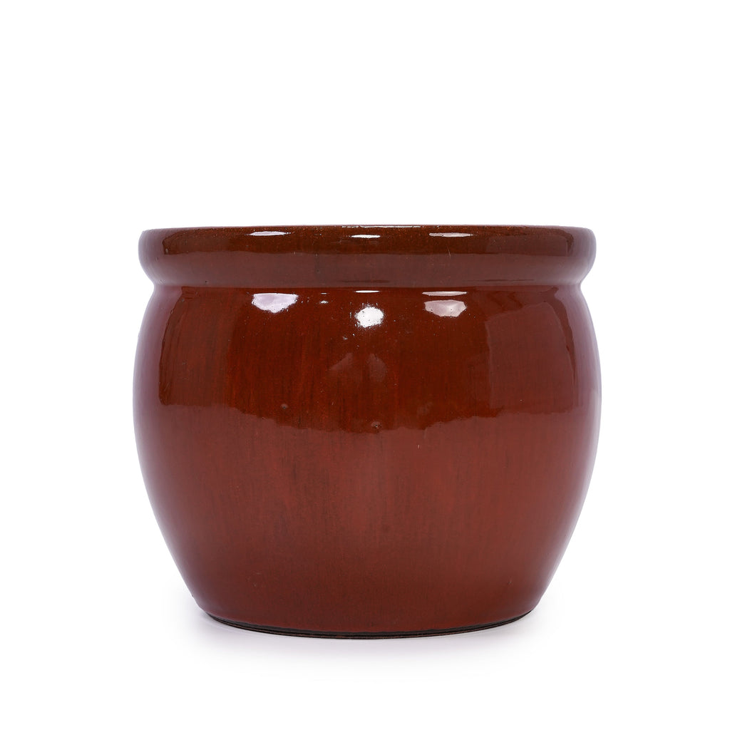 3 Pieces Ceramic Flowerpot, Modern Planter for Patio, Garden or Windowsills - Orange