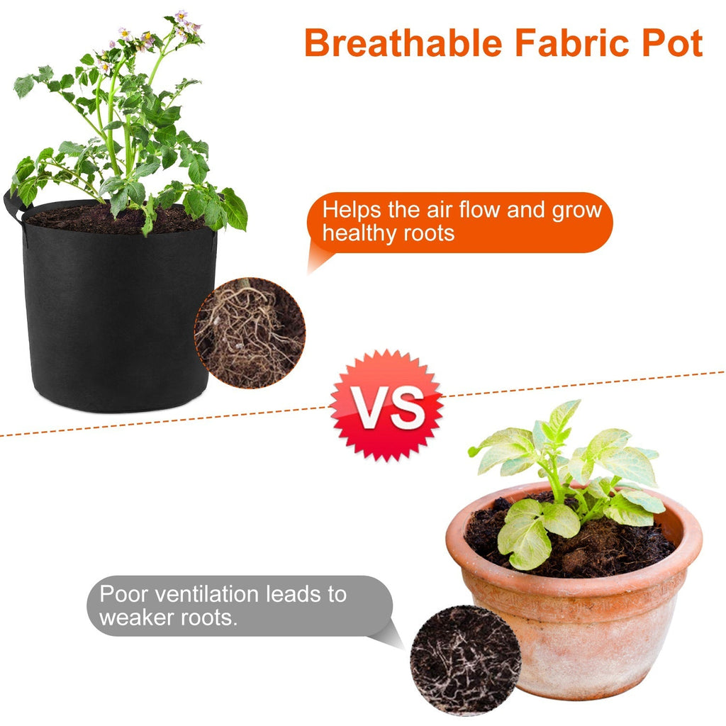 3 Pack Plant Grow Bags Potato Vegetable Planter Bags Breathable Planting Fabric Pots 7Gallons