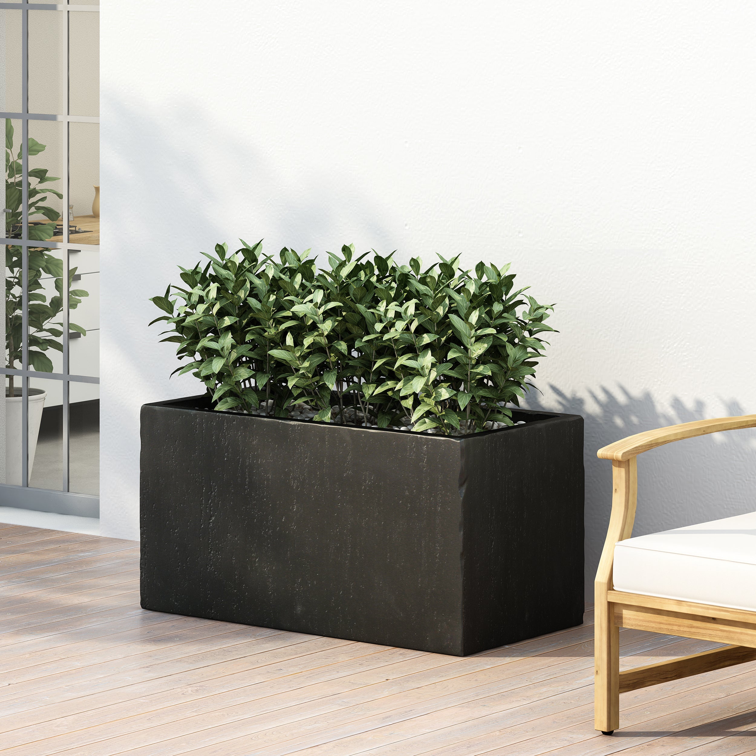 31.25' L Modern Outdoor MGO Planter in Black Finished