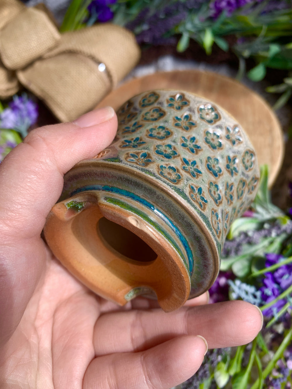WS0024 Premium Handmade Ceramic Planter Pot - Pot rim diameter: 2.4" (Minor flaw)