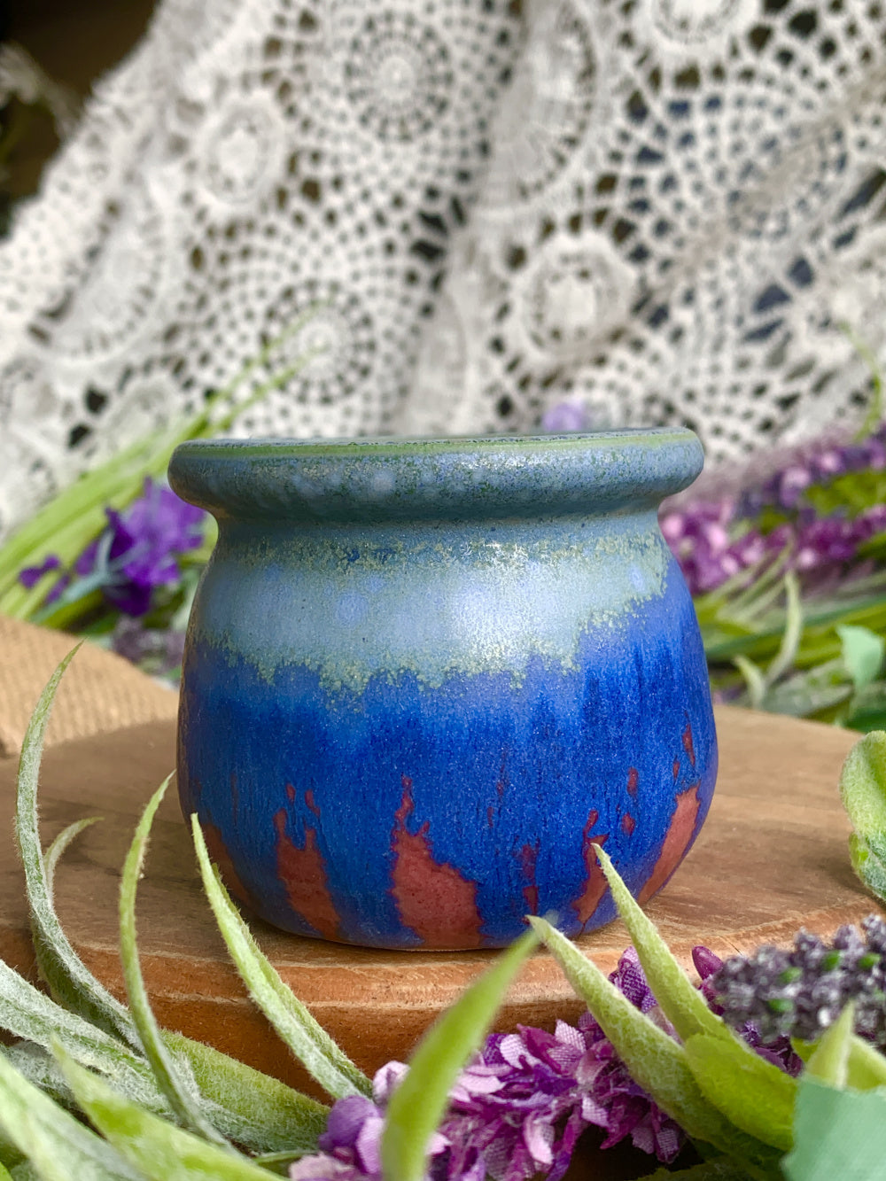 SC-0018 Rustic Handmade Clay Planter Pot - Pot Rim Diameter: 2"