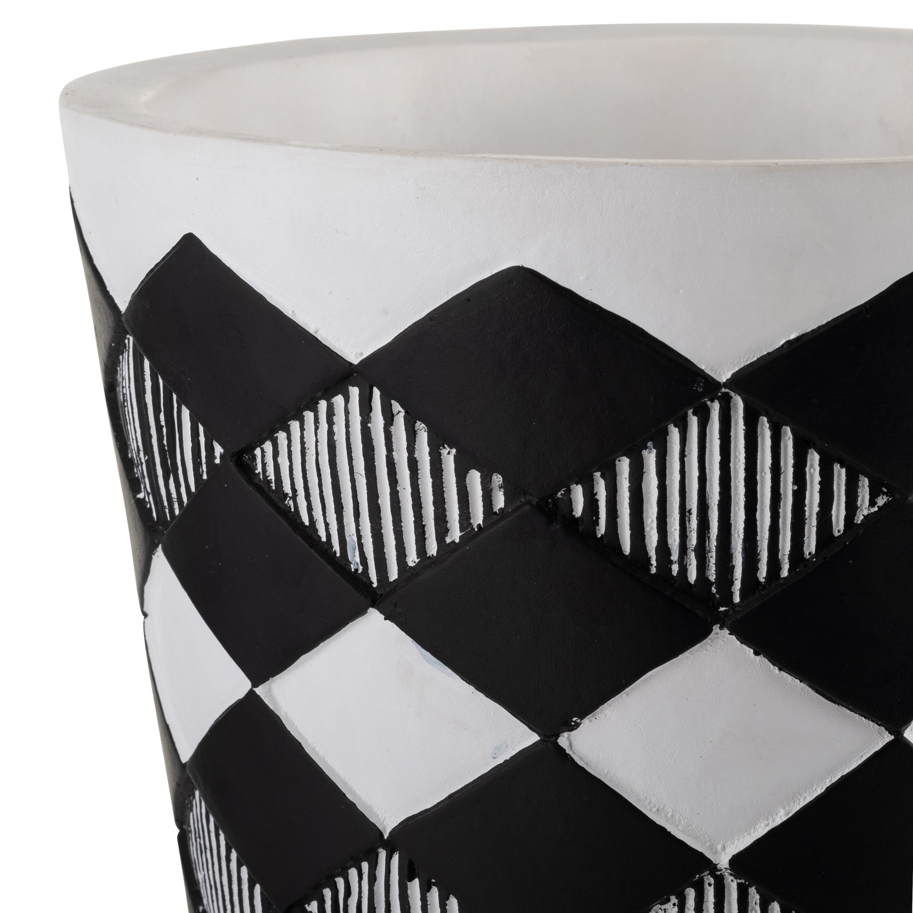 S/2 10/12' DIAMOND PLANTER W/ WOOD LEGS, BLACK(KD)