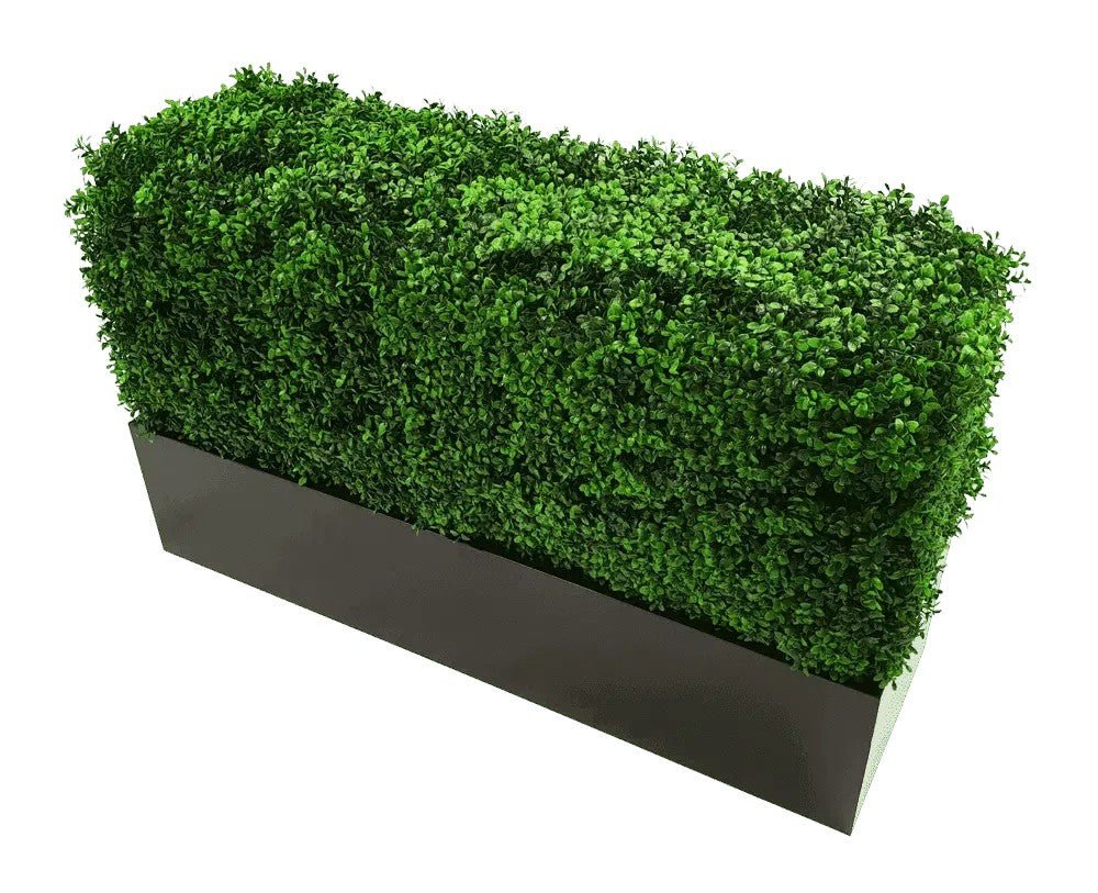 Black Metal Planter Medium – For Artificial Boxwood Hedges