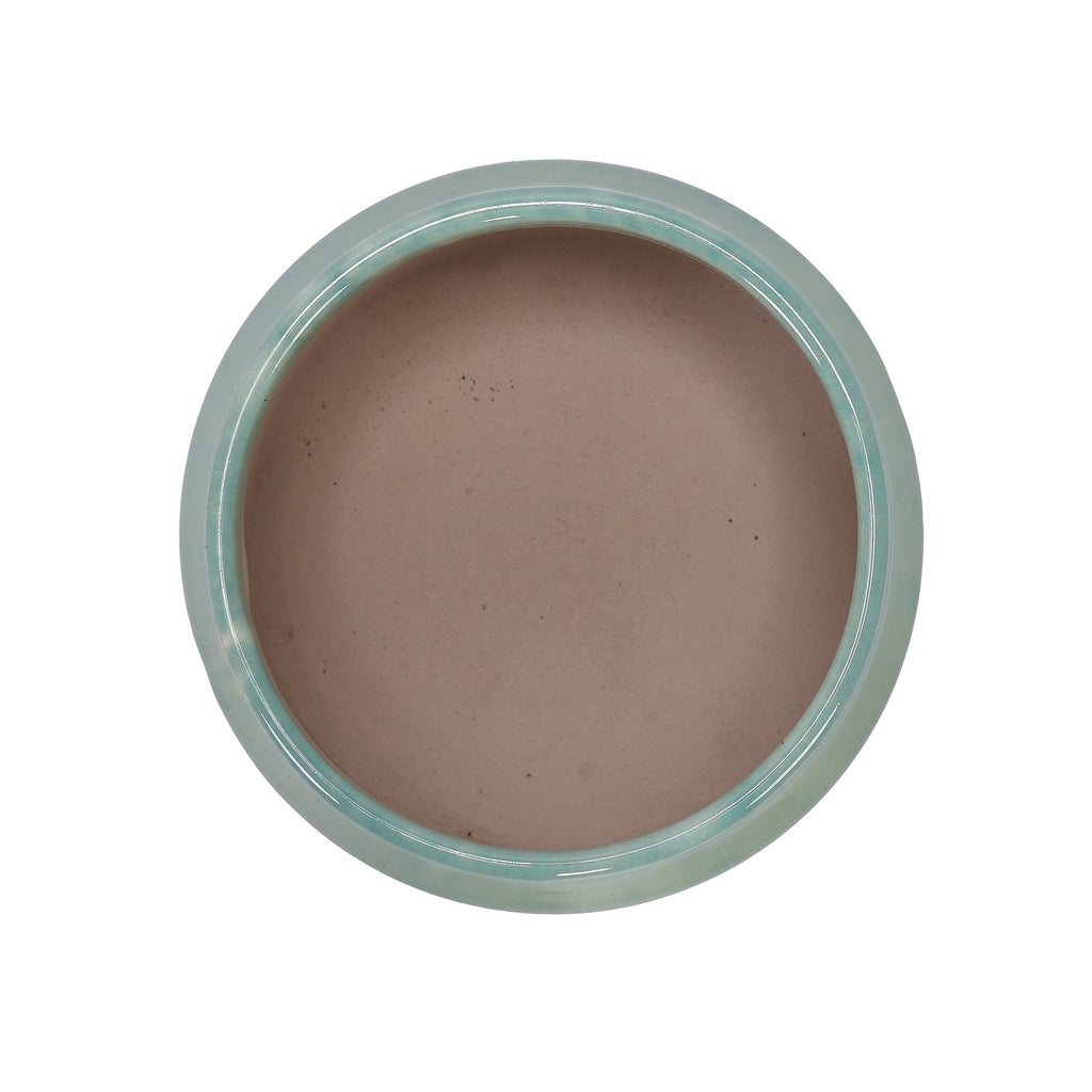 Set of 2 Gradient Ceramic Flowerpot, Modern Planter for Patio, Garden, Windowsill - White Green