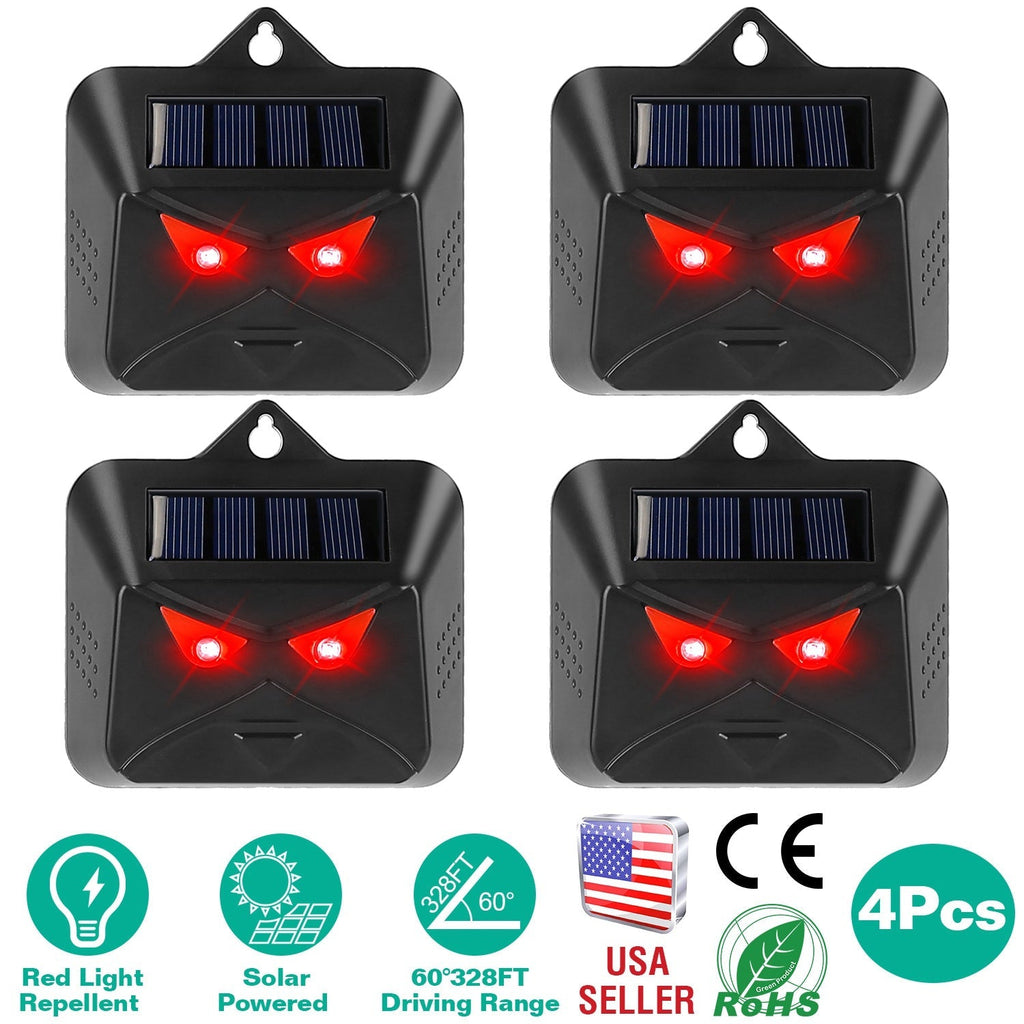 4Pcs Solar Predator Control Light Coyote Deterrent Deer Bird Repeller Lamp Animal Repellent for Garden Farm