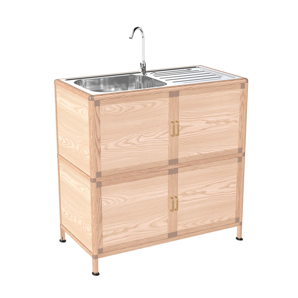Utility Sink with Cabinet, Freestanding Utility Sink, Laundry Room Sink Cabinet, Outdoor Sink Station, Stainless Steel Utility Sink (32.68' D x 16.93' W x 33.27' H)