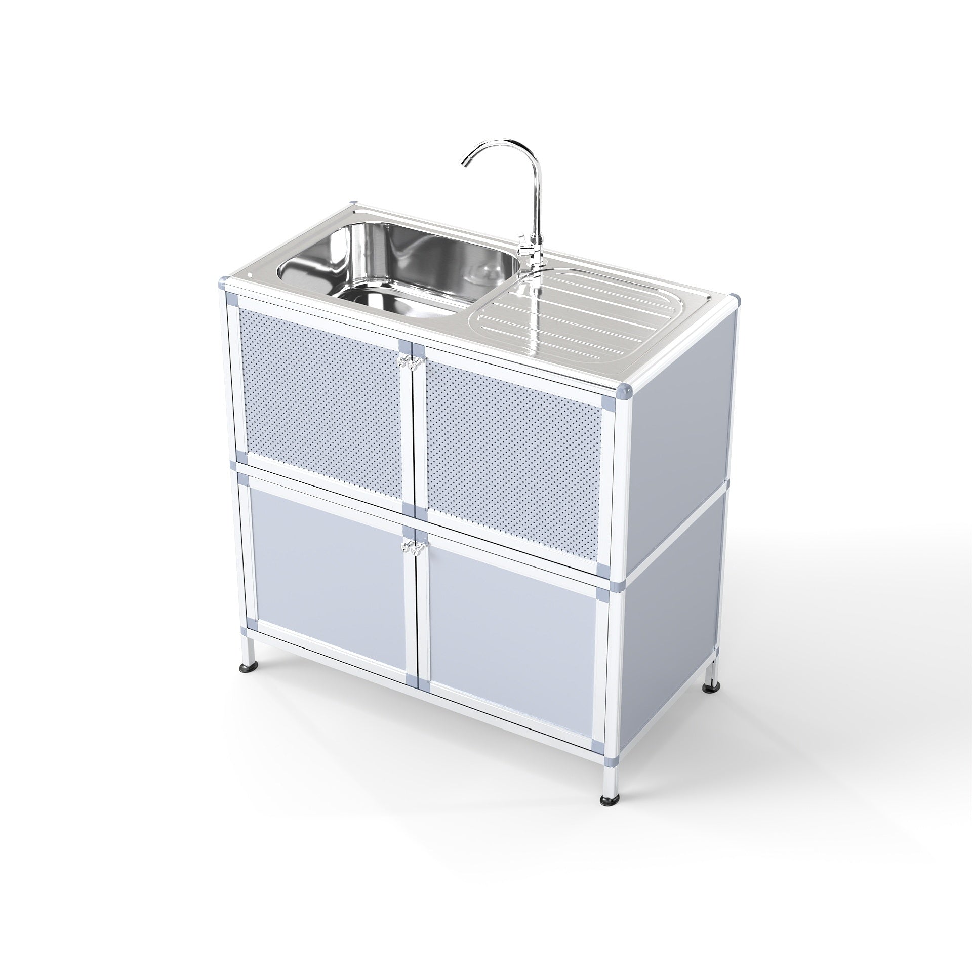 Utility Sink with Cabinet, Freestanding Utility Sink, Laundry Room Sink Cabinet, Outdoor Sink Station, Stainless Steel Utility Sink (32.68' D x 16.93' W x 33.27' H)