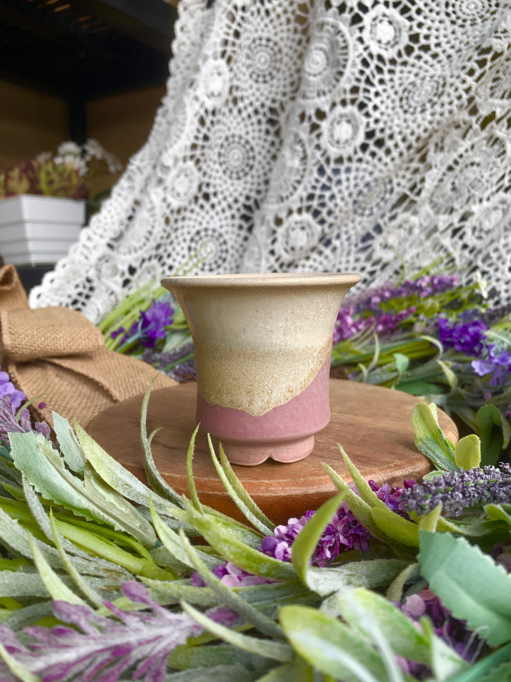 SC-0019 Rustic Handmade Clay Planter Pot - Pot Rim Diameter: 1.9"