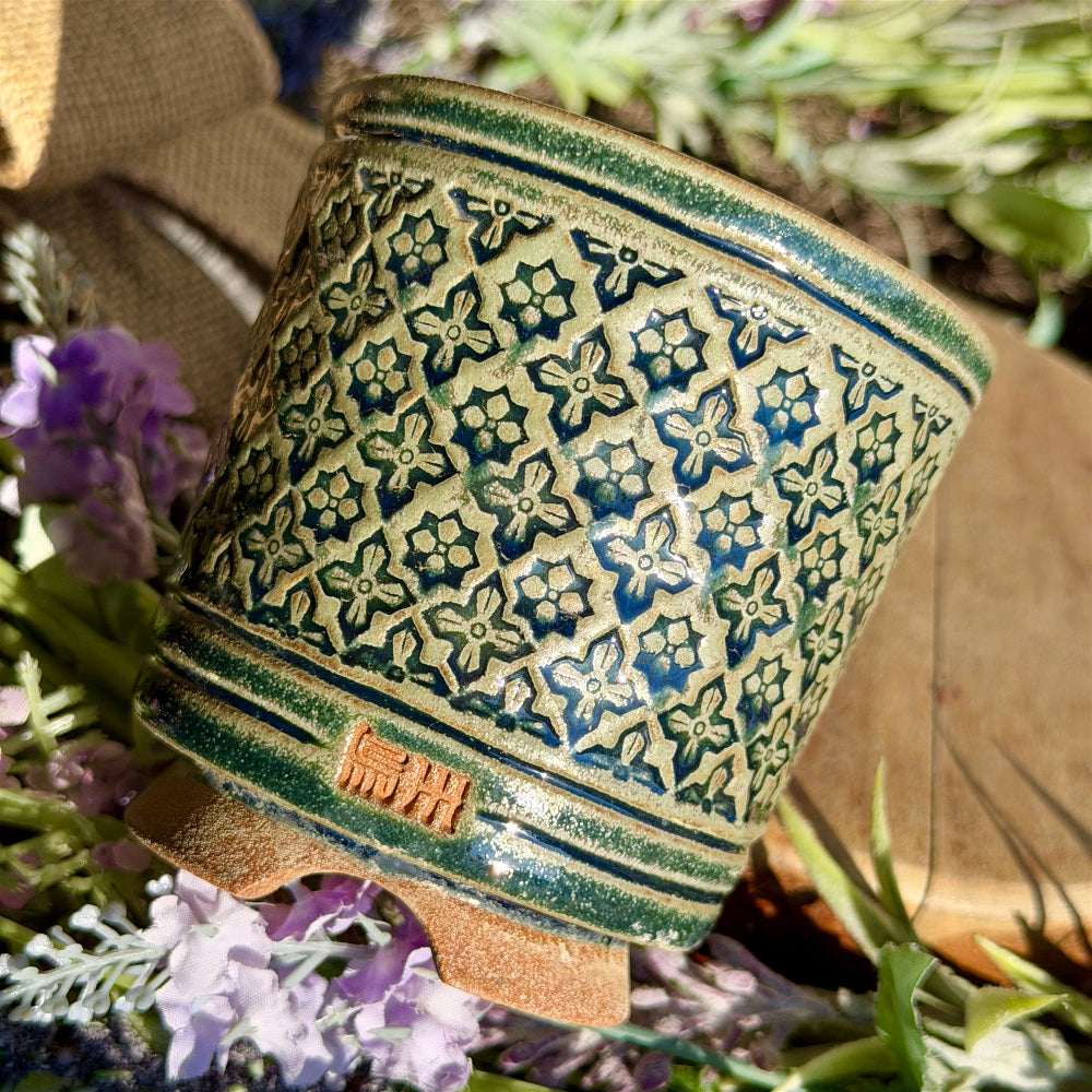 WS-0053 Rustic Handmade Clay Planter Pot - Pot rim diameter: 3"