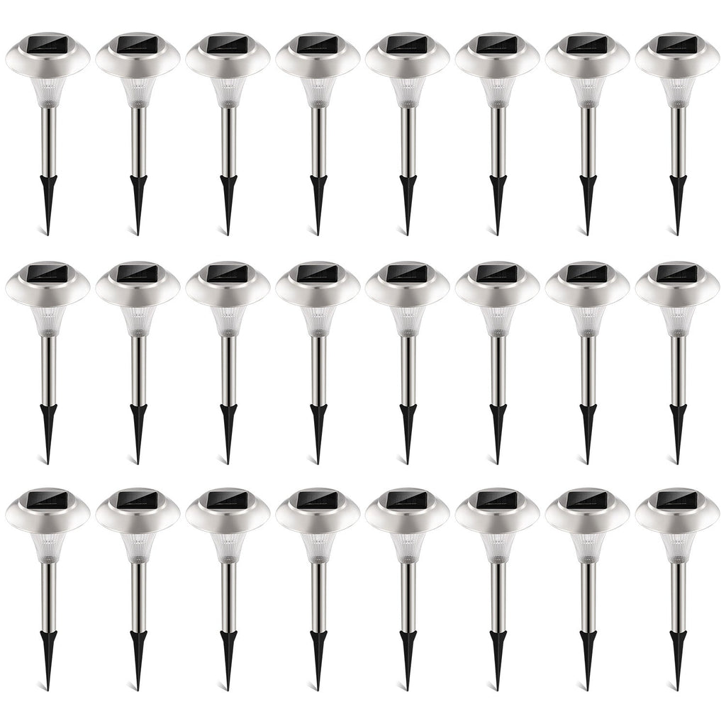 24Packs Solar Garden Lights Outdoor IP44 Waterproof Solar Pathway Lights Color Changing Landscape Lamps 10Hrs Lawn Lighting for Yard Driveway Walkway