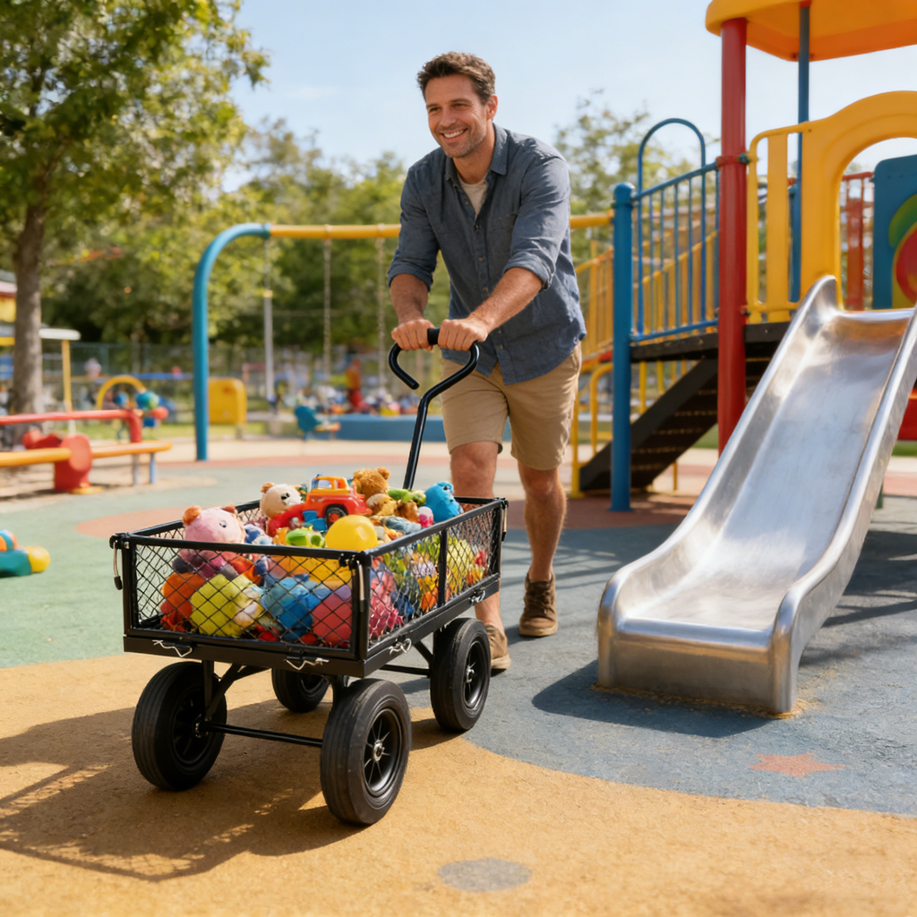 Solid Wheels Garden Cart Wagon