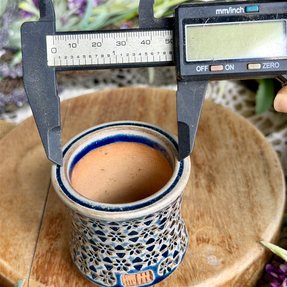 WS-0042 Handmade Artisan Pottery Planter Pot - Pot rim diameter: 1.8"