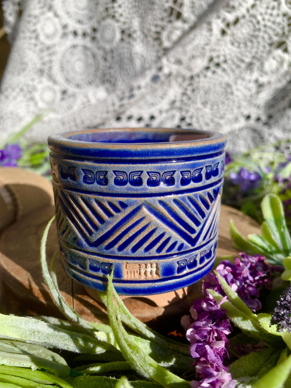 WS0016 Rustic Handmade Clay Planter Pot - Pot rim diameter: 2.3"