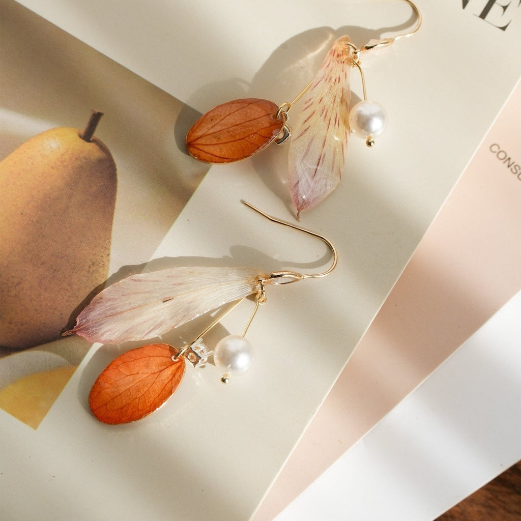 "Fairy Wings" Real Alstroemeria Earrings