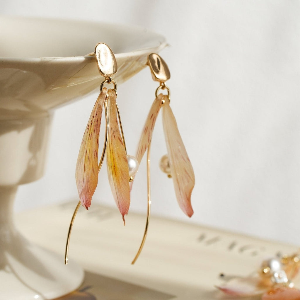 "Fairy Wings" Real Alstroemeria Earrings