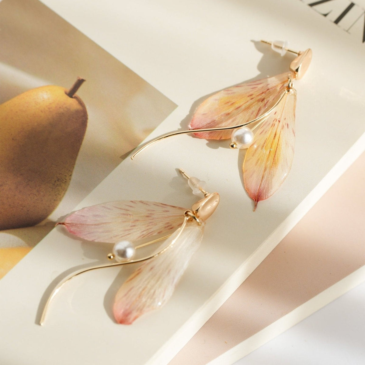 "Fairy Wings" Real Alstroemeria Earrings