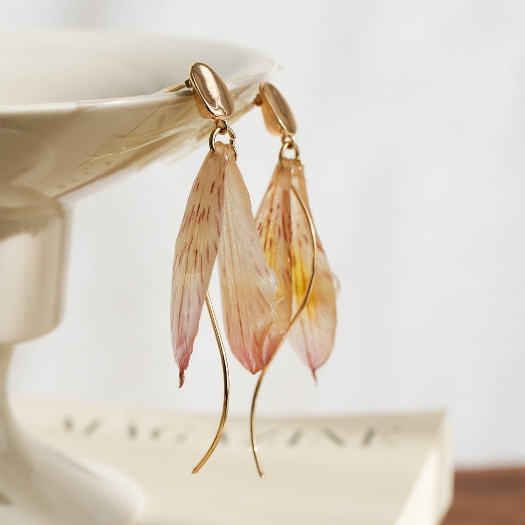 "Fairy Wings" Real Alstroemeria Earrings