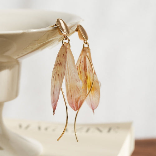"Fairy Wings" Real Alstroemeria Earrings