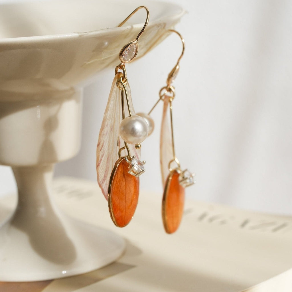 "Fairy Wings" Real Alstroemeria Earrings