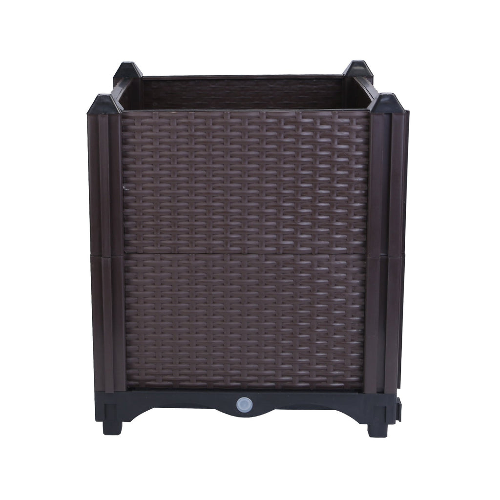 Raised Garden Bed Plant Growth Box with Self-watering System for Garden Patio Balcony Elevated Planter Box for Flowers Vegetables Herbs