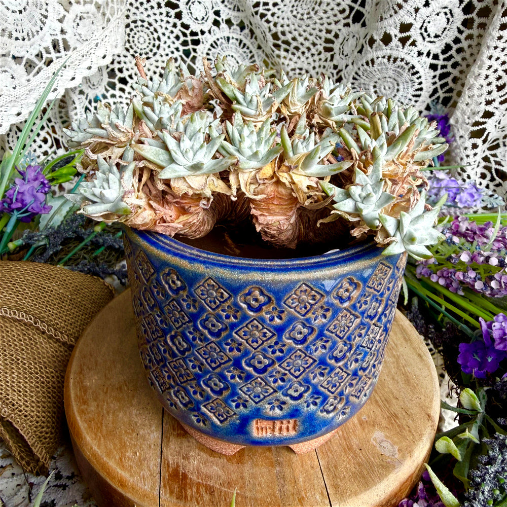 WS-0061  Unique Handmade Pottery Planter Pot - Pot Rim Diameter: ~3.5"