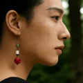 "Forest Harmony" Red Seed Earrings