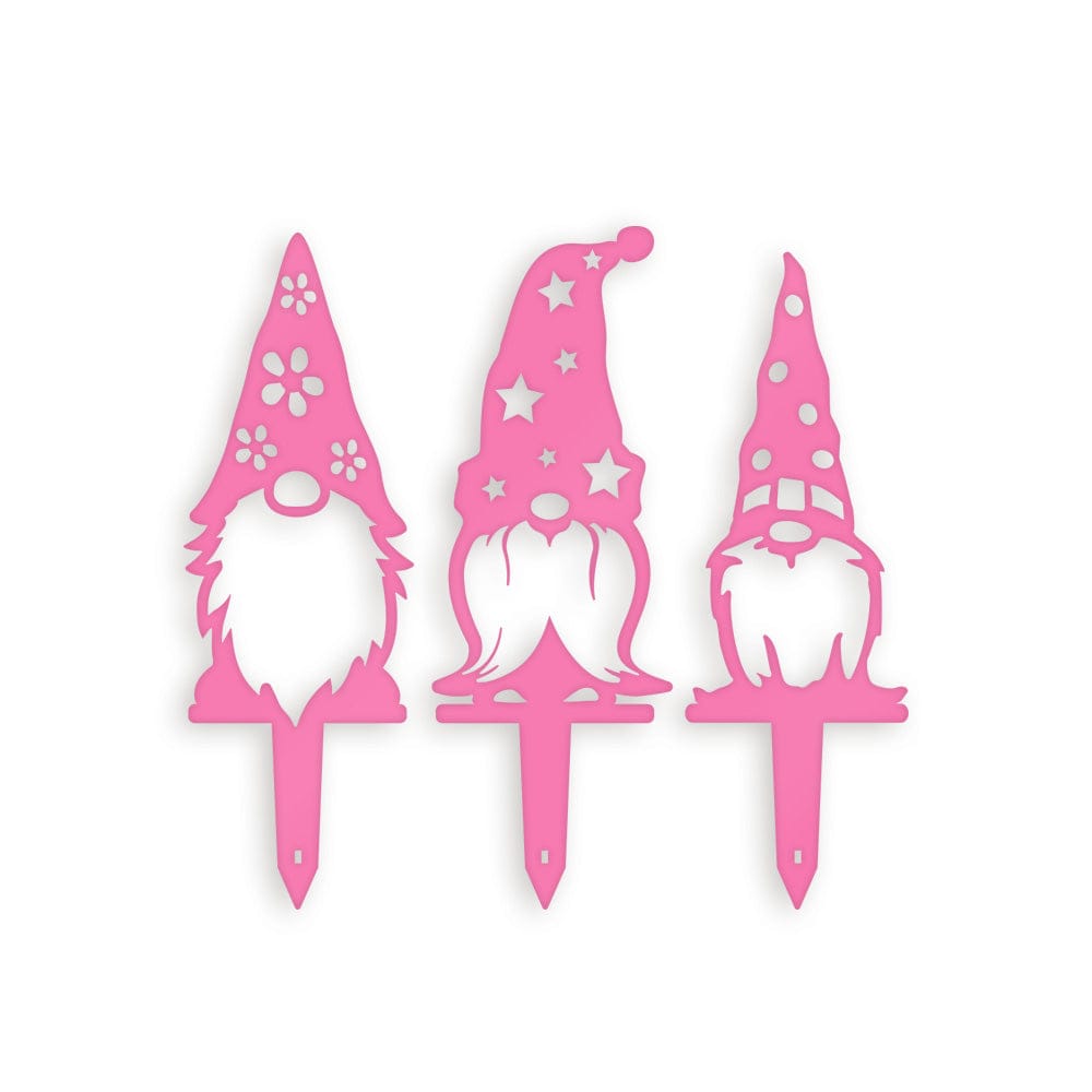Garden Decor Hat Gnome Set - 3 Metal Yard Signs