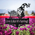 Garden Gnome Wheelbarrow Monogram - Metal Yard Signs