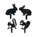 Garden Rabbit & Squirrel Set - 4 Metal Yard Signs