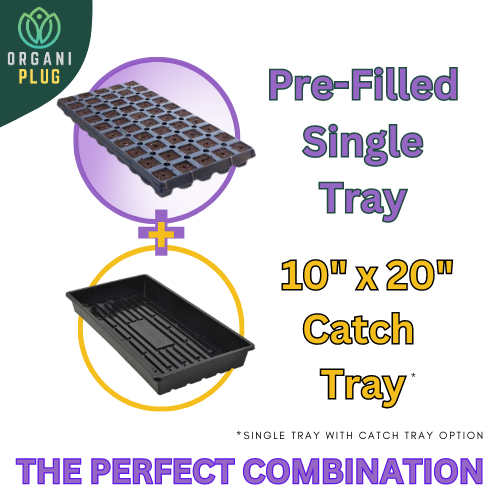 OrganiPlug Seed & Cutting Plugs - Pre-Filled Tray w/ 50 Plugs - Single, Case, and Pallet