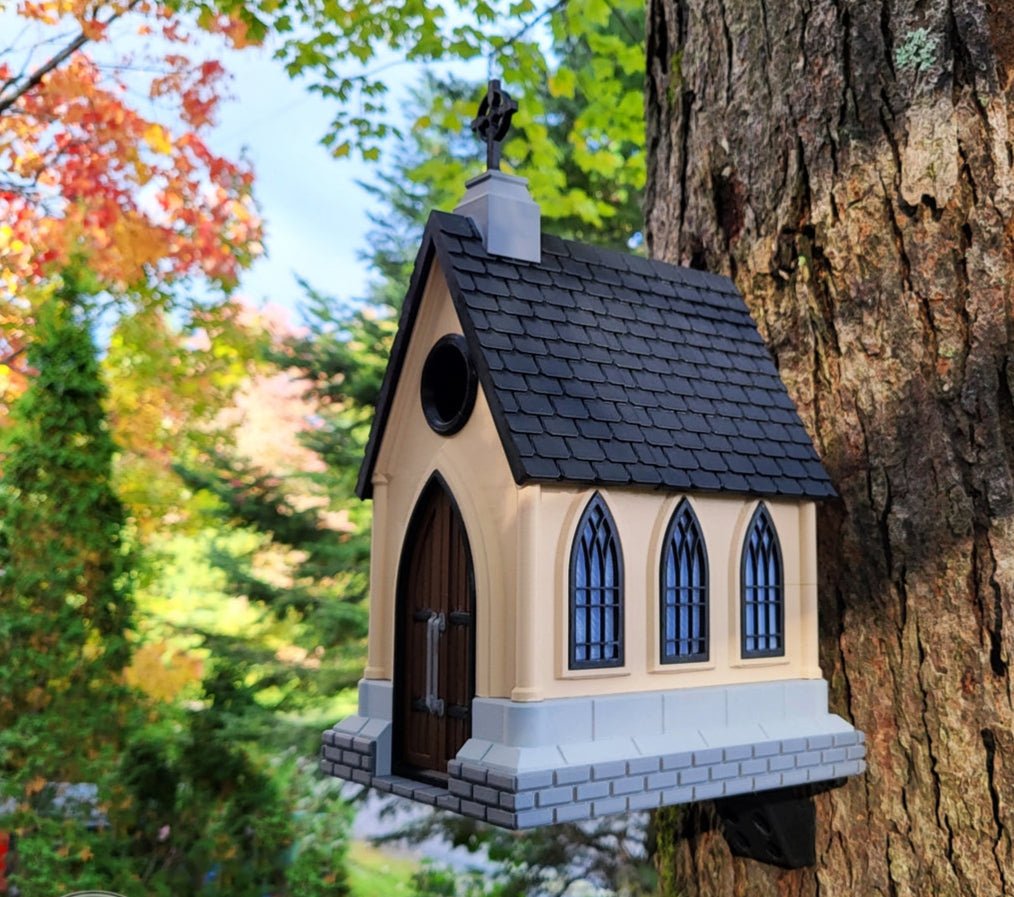 Gothic Church Birdhouse – Unique Outdoor Decor for Bird Lovers