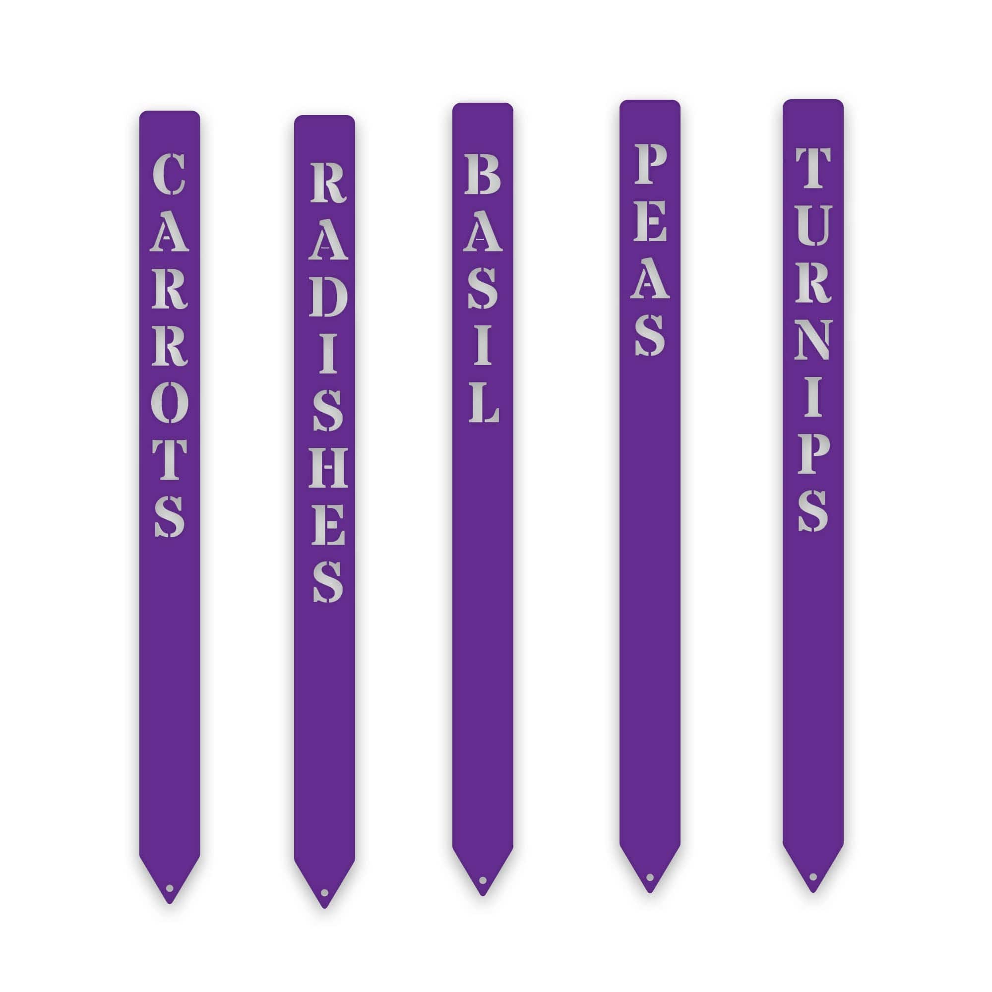 Gourmet Vegetable Stakes - Set of 5 - Custom Names and Colors