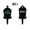 Halloween Grave Yard Stake Set - 2 Metal Yard Signs