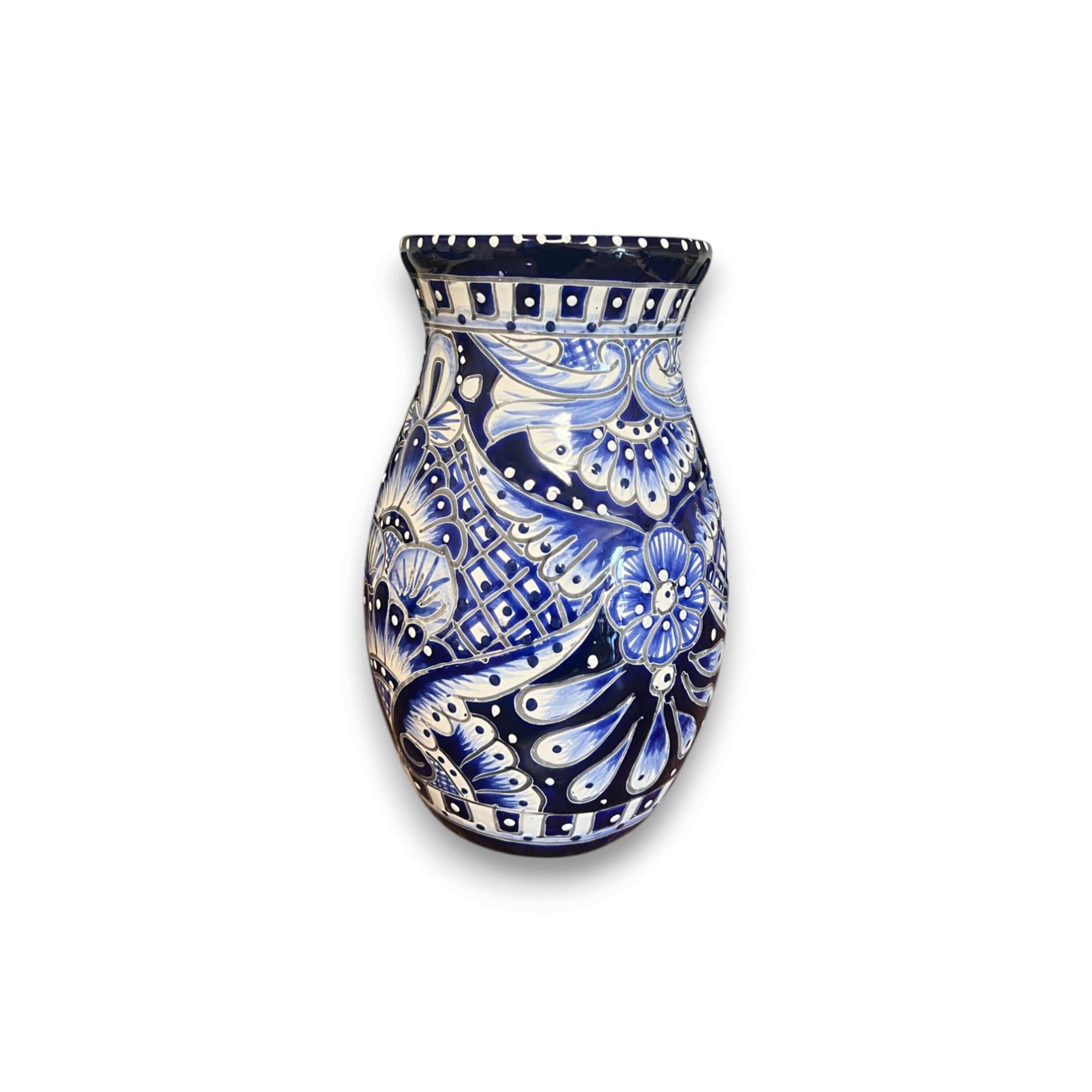 Talavera Vase | Hand-Painted Mexican Ceramic Flower Pot