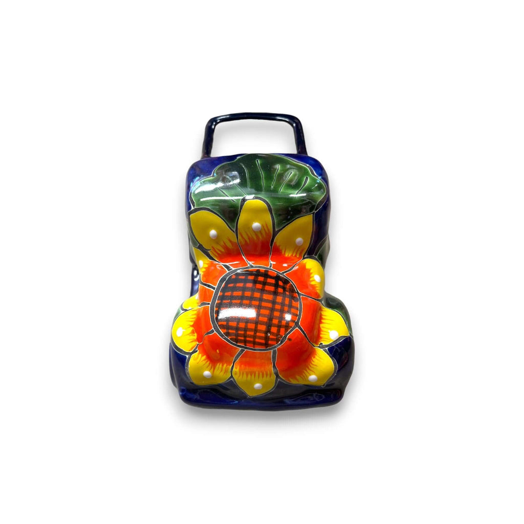 Hand-Painted Talavera Car Planter | Colorful Ceramic Car Statue (Small)