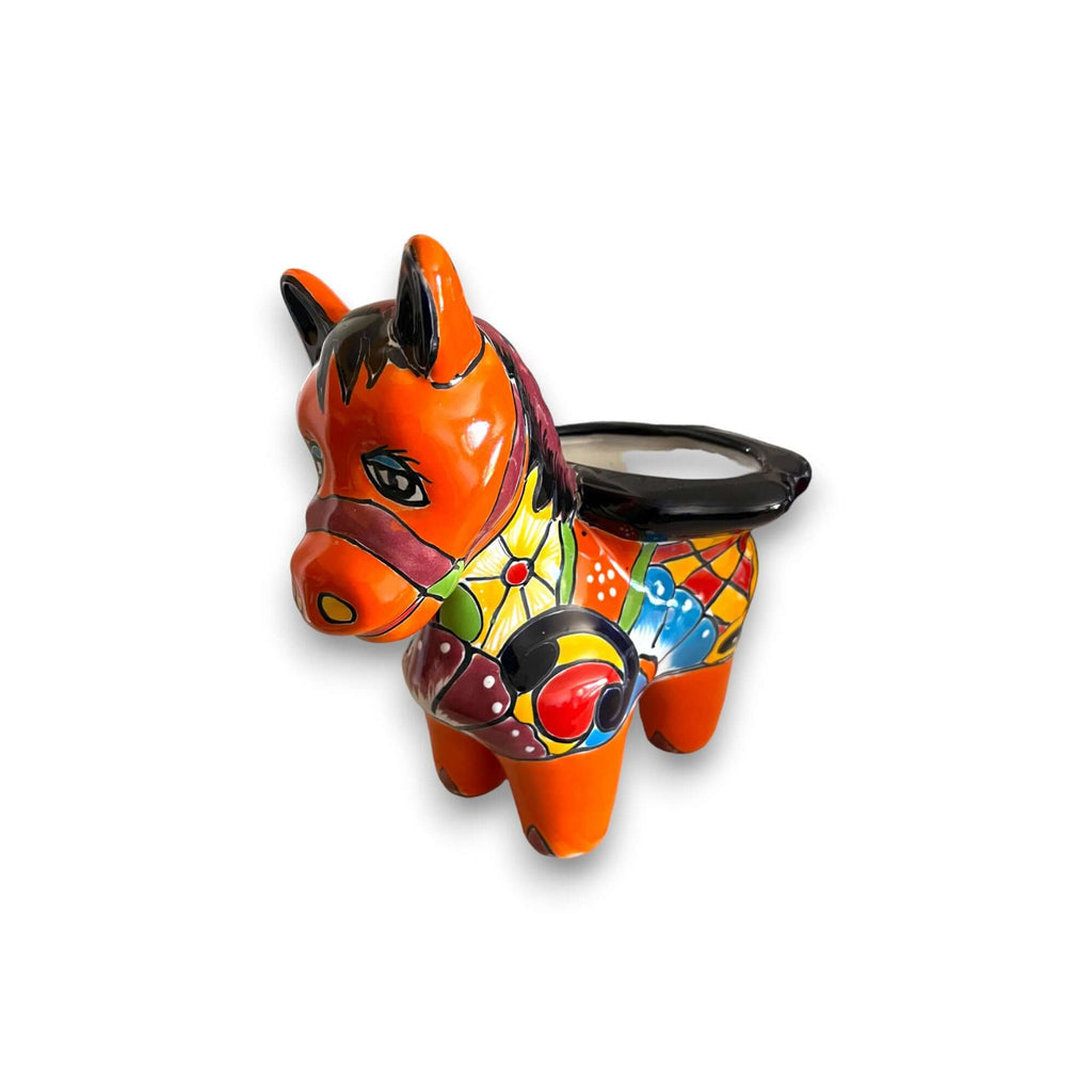 Talavera Donkey Planter | Hand-Painted Mexican Burro Flower Pot