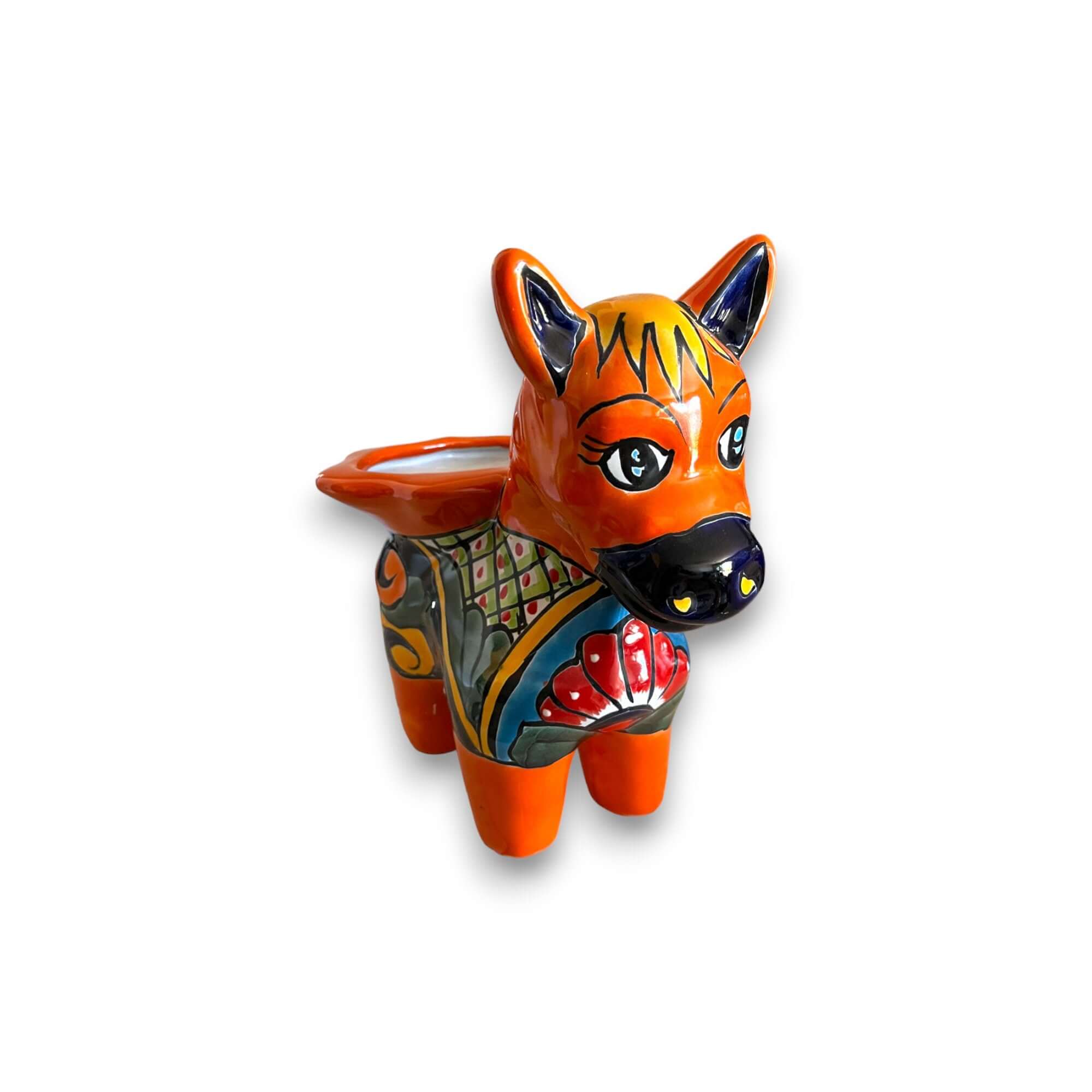 Talavera Donkey Planter | Hand-Painted Mexican Burro Flower Pot