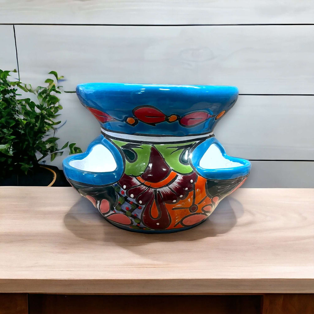 Talavera Strawberry Planter | Hand-Painted Mexican Pot