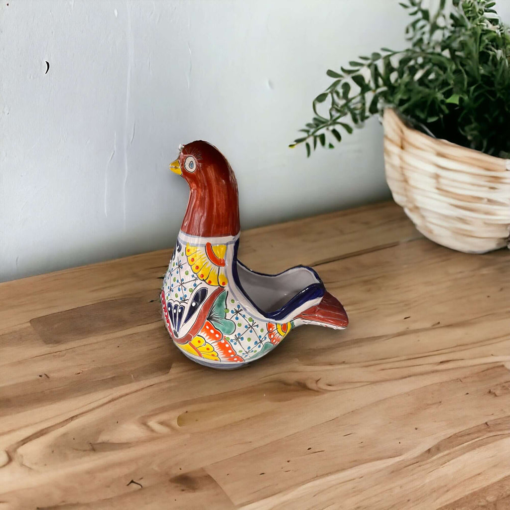 Talavera Dove Planter | Handcrafted Mexican Ceramic Bird Statue