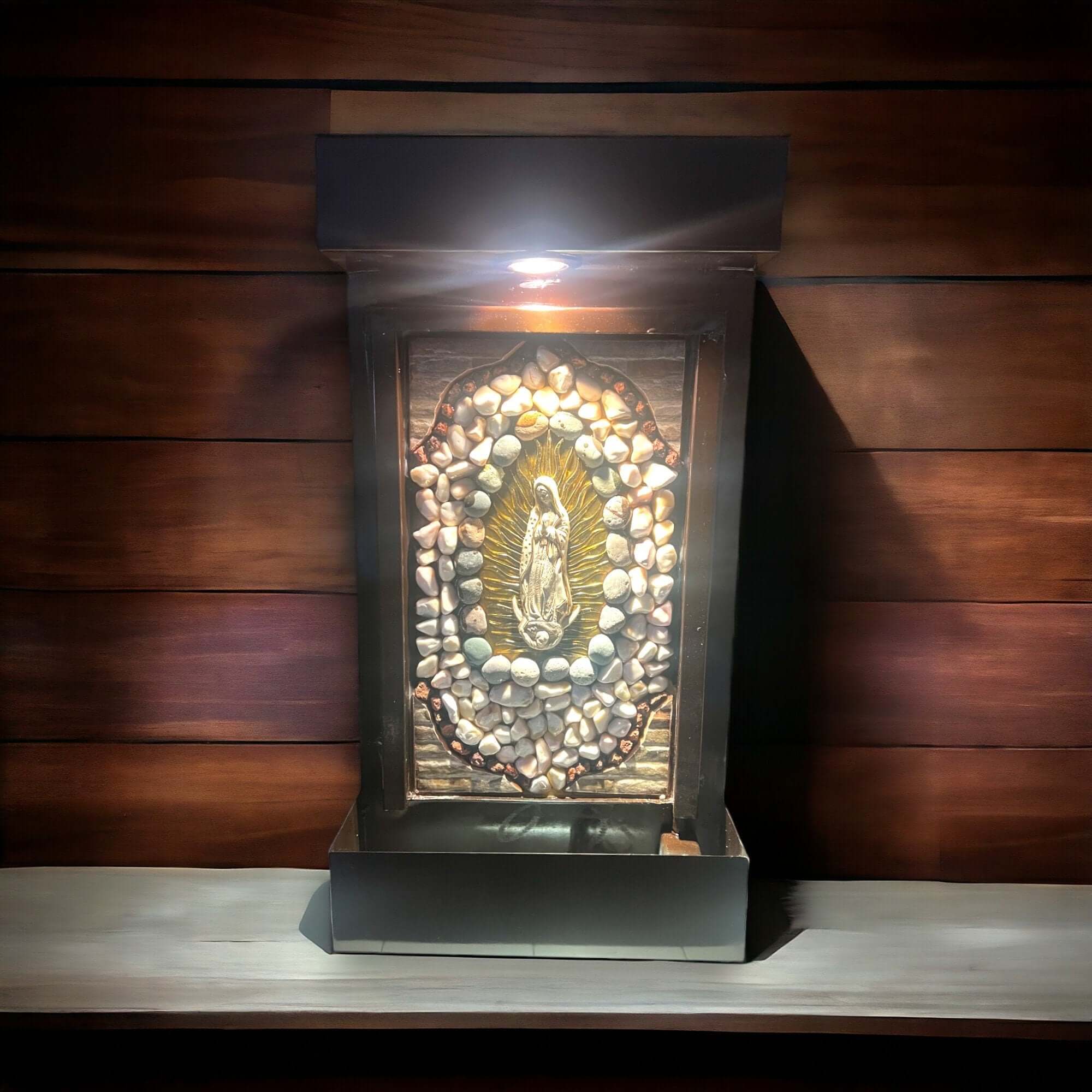 Handmade Virgin Mary Water Fountain | Mexican Artisan Garden Decor