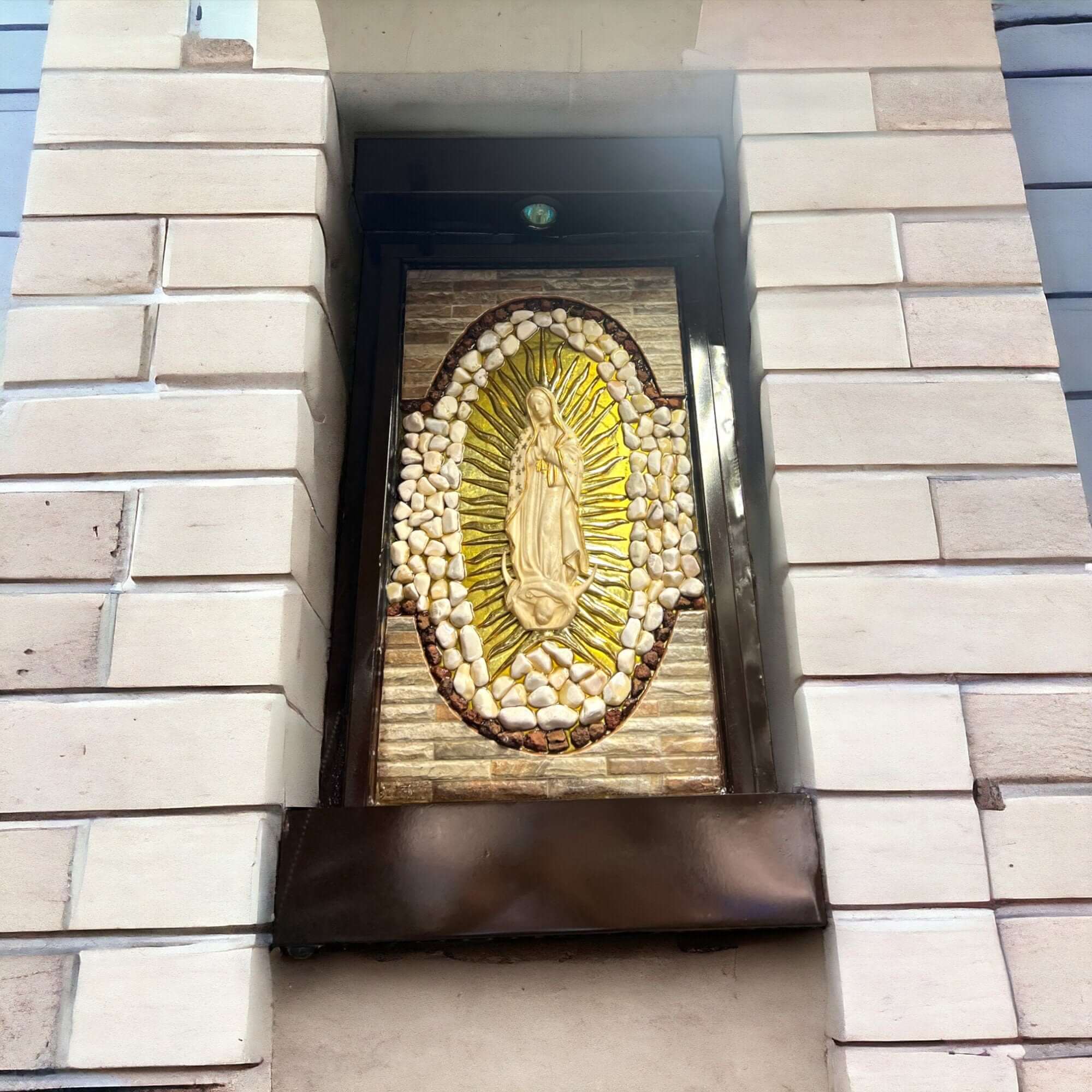 Handmade Virgin Mary Water Fountain | Mexican Artisan Garden Decor